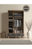 Home Comiet Pera 3 Kapaklı MDF Çekmeceli Antrasit Gardırop thumbnail 3
