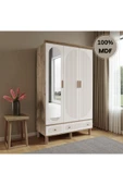 Home Comiet Sally 3 Kapaklı Aynalı MDF Çekmeceli Aytaşı Gardırop thumbnail 2