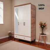 comiet Slope 3 Kapaklı MDF Ayaklı Tasarım Country Gardırop thumbnail 1