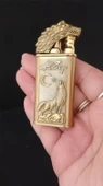 Gold Kaplama Kurt Figürlü Türkiye Temalı Jet Alevli Çakmak thumbnail 1