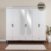 comiet Slope 6 kapaklı MDF ayaklı tasarım country gardırop thumbnail 1