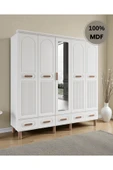 Home Comiet Perry 5 Kapaklı Aynalı Çekmeceli MDF Gardırop thumbnail 1