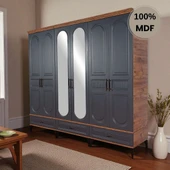 comiet Slope 6 kapaklı MDF ayaklı tasarım country gardırop thumbnail 2