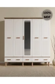 Home Comiet Perry 5 Kapaklı Aynalı Çekmeceli MDF Gardırop thumbnail 1