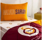 TAÇ GALATASARAY LİSANSLI RANFORCE UYKU SETİ/YORGAN SETİ VAKUMLU SİLİKON YASTIK HEDİYELİDİR thumbnail 2