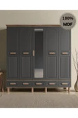 Home Comiet Perry 5 Kapaklı Aynalı Çekmeceli MDF Gardırop thumbnail 1