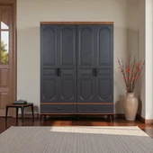 comiet Slope 4 Kapılı Mdfayaklı Tasarım Country Gardırop thumbnail 2