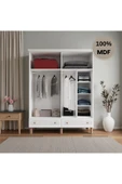 Home Comiet Sally 4 Kapaklı Mdf Çekmeceli Beyaz Gardırop thumbnail 3