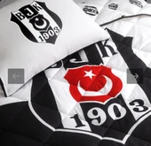 TAÇ BEŞİKTAŞ LİSANSLI RANFORCE UYKU SETİ/YORGAN SETİ VAKUMLU SİLİKON YASTIK HEDİYELİDİR thumbnail 2