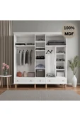 Home Comiet Sally 5 Kapaklı Aynalı Çekmeceli MDF Gardırop thumbnail 3