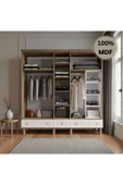 Home Comiet Sally 5 Kapaklı Aynalı Çekmeceli MDF Gardırop thumbnail 3