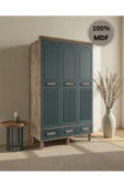 Home Comiet Pera 3 Kapaklı MDF Çekmeceli Haki Gardırop thumbnail 2