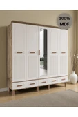 Home Comiet Perry 5 Kapaklı Aynalı Çekmeceli MDF Gardırop thumbnail 2