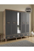 Home Comiet Perry 5 Kapaklı Aynalı Çekmeceli MDF Gardırop thumbnail 2