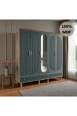 Home Comiet Sally 5 Kapaklı Aynalı Çekmeceli MDF Gardırop thumbnail 2