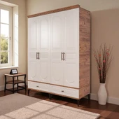 comiet Slope 4 Kapılı Mdfayaklı Tasarım Country Gardırop thumbnail 1
