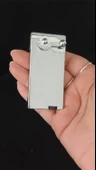 Minimalist İnce Slim Gümüş Renk Yenilikçi Gazlı Jet Alev Çakmak thumbnail 1