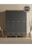 Home Comiet Perry 4 Kapaklı Mdf Çekmeceli Antrasit Gardırop thumbnail 1