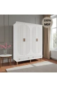 Home Comiet Sally 4 Kapaklı Mdf Çekmeceli Beyaz Gardırop thumbnail 2