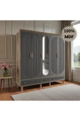 Home Comiet Sally 5 Kapaklı Aynalı Çekmeceli MDF Gardırop thumbnail 2