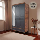 comiet Slope 3 Kapaklı Mdf Ayaklı Tasarım Country Gardırop thumbnail 1