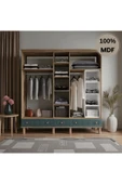 Home Comiet Sally 5 Kapaklı Aynalı Çekmeceli MDF Gardırop thumbnail 3