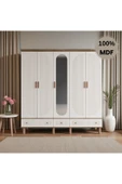 Home Comiet Sally 5 Kapaklı Aynalı Çekmeceli MDF Gardırop thumbnail 1