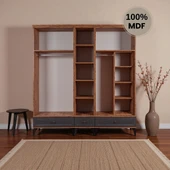 comiet Slope 5 kapaklı ayaklı tasarım country gardırop thumbnail 4