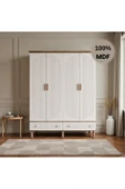 Home Comiet Sally 4 Kapaklı Mdf Çekmeceli Aytaşı Gardırop thumbnail 1