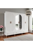 Home Comiet Sally 6 Kapaklı Aynalı Çekmeceli MDF Gardırop thumbnail 2