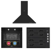 Simfer 4 Fonksiyon Trend Siyah Metal 3'lü Ankastre Set thumbnail 1