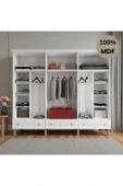 Home Comiet Sally 6 Kapaklı Aynalı Çekmeceli MDF Gardırop thumbnail 3
