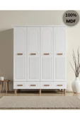 Home Comiet Perry 4 Kapaklı MDF Çekmeceli Beyaz Gardırop thumbnail 2