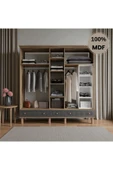 Home Comiet Sally 5 Kapaklı Aynalı Çekmeceli MDF Gardırop thumbnail 3