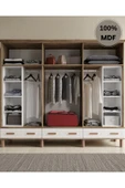 Home Comiet Perry 6 Kapaklı Aynalı Çekmeceli MDF Gardırop thumbnail 3