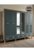 Home Comiet Perry 6 Kapaklı Aynalı Çekmeceli MDF Gardırop thumbnail 2