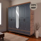 comiet Slope 5 kapaklı ayaklı tasarım country gardırop thumbnail 1