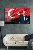 Atatürk Portre ve Türk Bayrağı Vatanını En Çok Seven Görevini En İyi Yapandır Cam Tablo, Hediyelik thumbnail 5