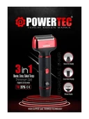 Powertec TR-275 3in1 Sakal Kulak Burun Tıraş Makinesi Şarjlı 120 dk Kuru Kullanım Paslanmaz Çelik Bıçak Çoklu Başlık thumbnail 1