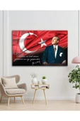Atatürk Portre Cam Tablo Vatanını En Çok Seven Görevini En İyi Yapandır Kurum Hediyelik Büyük Tablo thumbnail 4