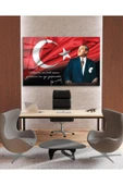 Atatürk Portre Cam Tablo Vatanını En Çok Seven Görevini En İyi Yapandır Kurum Hediyelik Büyük Tablo thumbnail 6