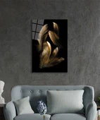 Kahverengi Tüy Cam Tablo, Ev ve Ofis Duvar Dekoru, Hediyelik Büyük Temperli 4 mm Cam Tablo thumbnail 3