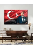 Atatürk Portre Cam Tablo Vatanını En Çok Seven Görevini En İyi Yapandır Kurum Hediyelik Büyük Tablo thumbnail 5