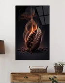 Kahve Çekirdeği Cam Tablo, Ev ve Ofis Duvar Dekoru, Hediyelik Büyük Temperli 4 mm Cam Tablo thumbnail 2