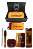 Galatasaray Orjinal Lisanslı Kırmızı Air Kalemtraş Ahşap Kutulu 6'lı Kırtasiye Seti thumbnail 1