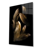 Kahverengi Tüy Cam Tablo, Ev ve Ofis Duvar Dekoru, Hediyelik Büyük Temperli 4 mm Cam Tablo thumbnail 1