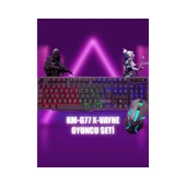 KM-G77 Siyah USB Aydınlatmalı Klavye Mouse Set KM-G77 thumbnail 2