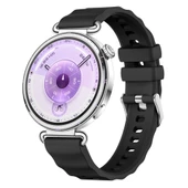 Sneezy Huawei Watch GT6 41mm İle Uyumlu SoftFlex Metal Tokalı Spor Silikon Akıllı Saat Kordonu  Siyah thumbnail 7