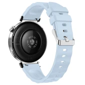 Sneezy Huawei Watch GT6 41mm İle Uyumlu SoftFlex Metal Tokalı Spor Silikon Akıllı Saat Kordonu  Mavi thumbnail 8