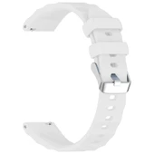 Sneezy Huawei Watch GT6 41mm İle Uyumlu SoftFlex Metal Tokalı Spor Silikon Akıllı Saat Kordonu  Beyaz thumbnail 4